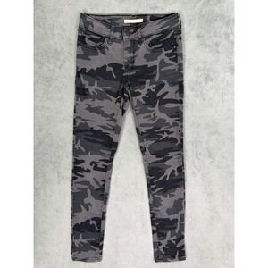 Levis 711 Pants Womens 24 Black Camouflage Skinny Low Rise Outdoor Stretch
